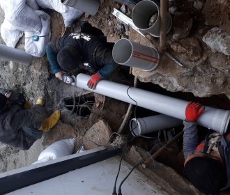 Bina dış logar hattı calismasi