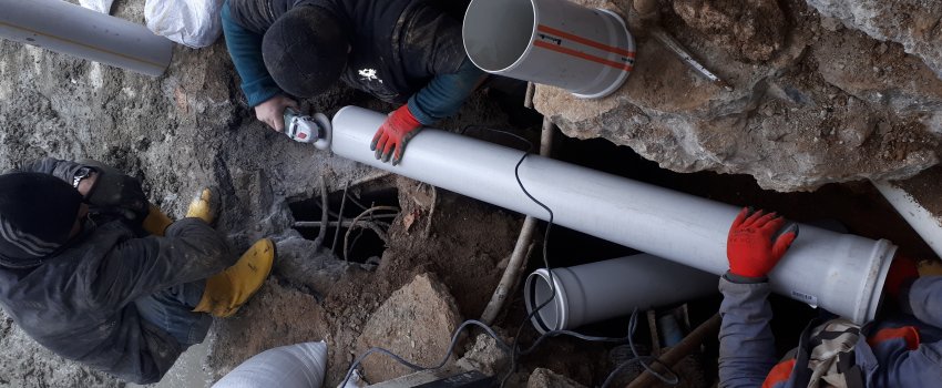 Bina dış logar hattı calismasi